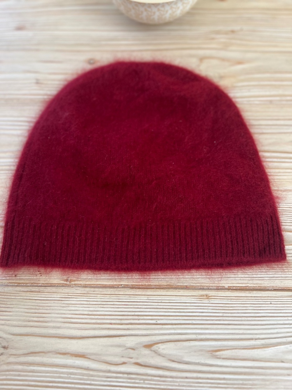Chinti & Parker Brushed Cashmere Beanie Deep Red